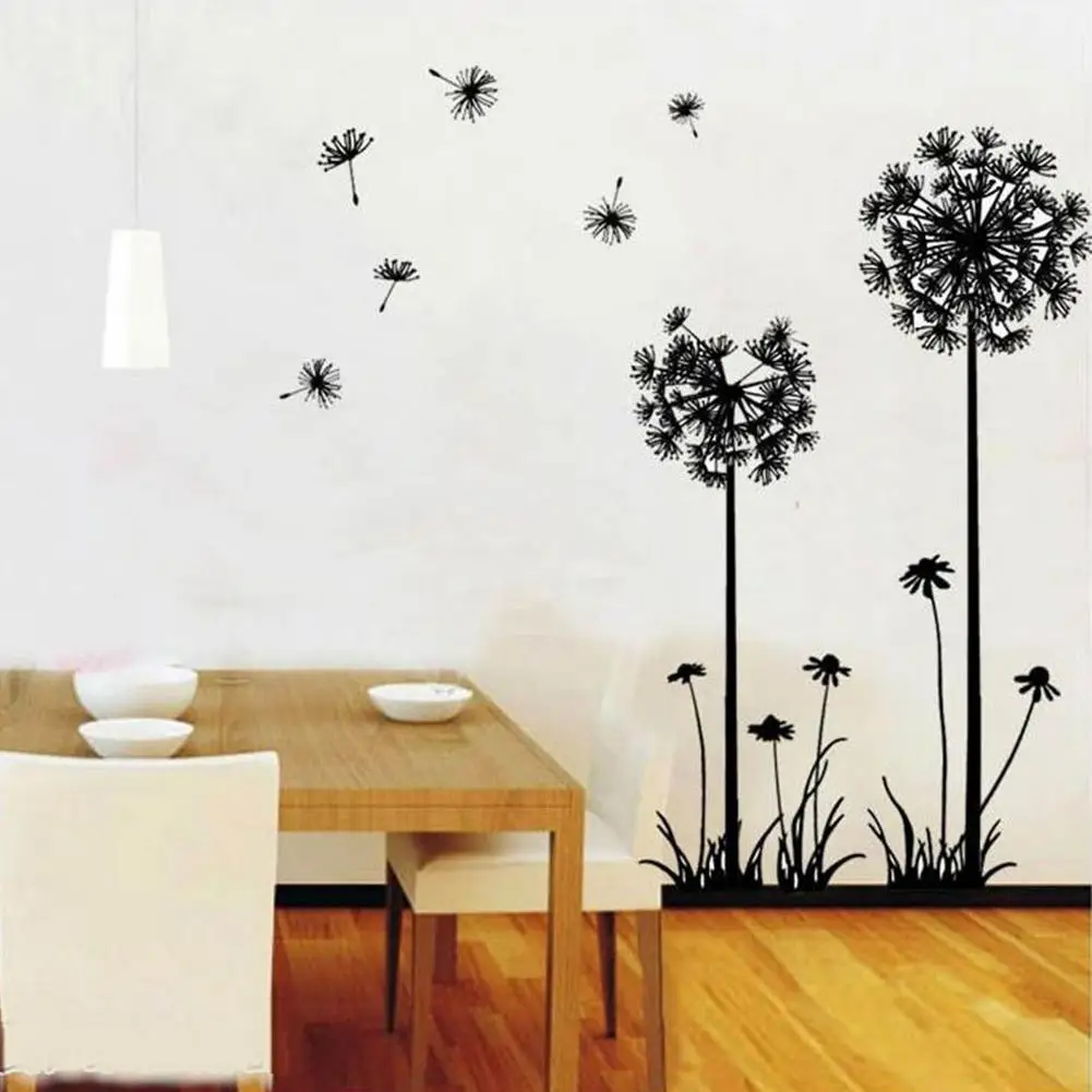 

Hot Removable Waterproof Wall Stickers Elegant dandelion On The Wall Stickers Home Decor Bedroom Backdrop Wall Decals