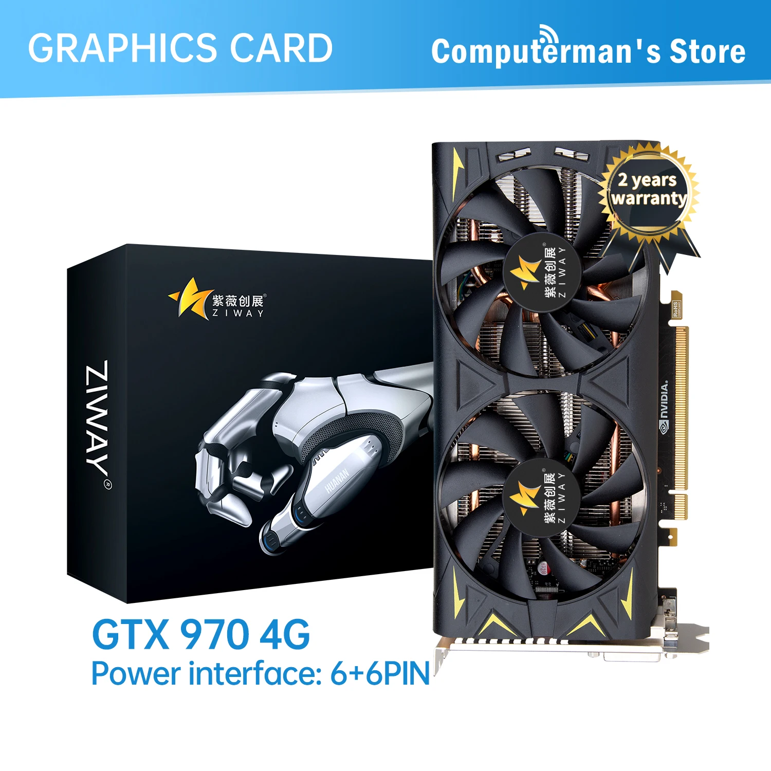 ZIWAY GTX 970 4G Совершенно новые оригинальные графические карты 256Bit - Цена: 11626.29