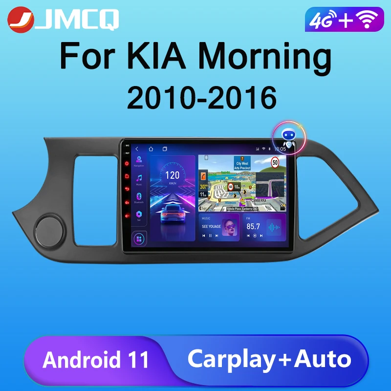 $76.49 JMCQ Android 11 Car Radio For KIA PICANTO Morning 2011-2016 2 din Multimedia video Player GPS Navigaion Auto DVD QLED Screen RDS