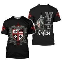 knight templar 3dt t shirt harajuku print clothes polyester material hot selling items 2022 summer new style