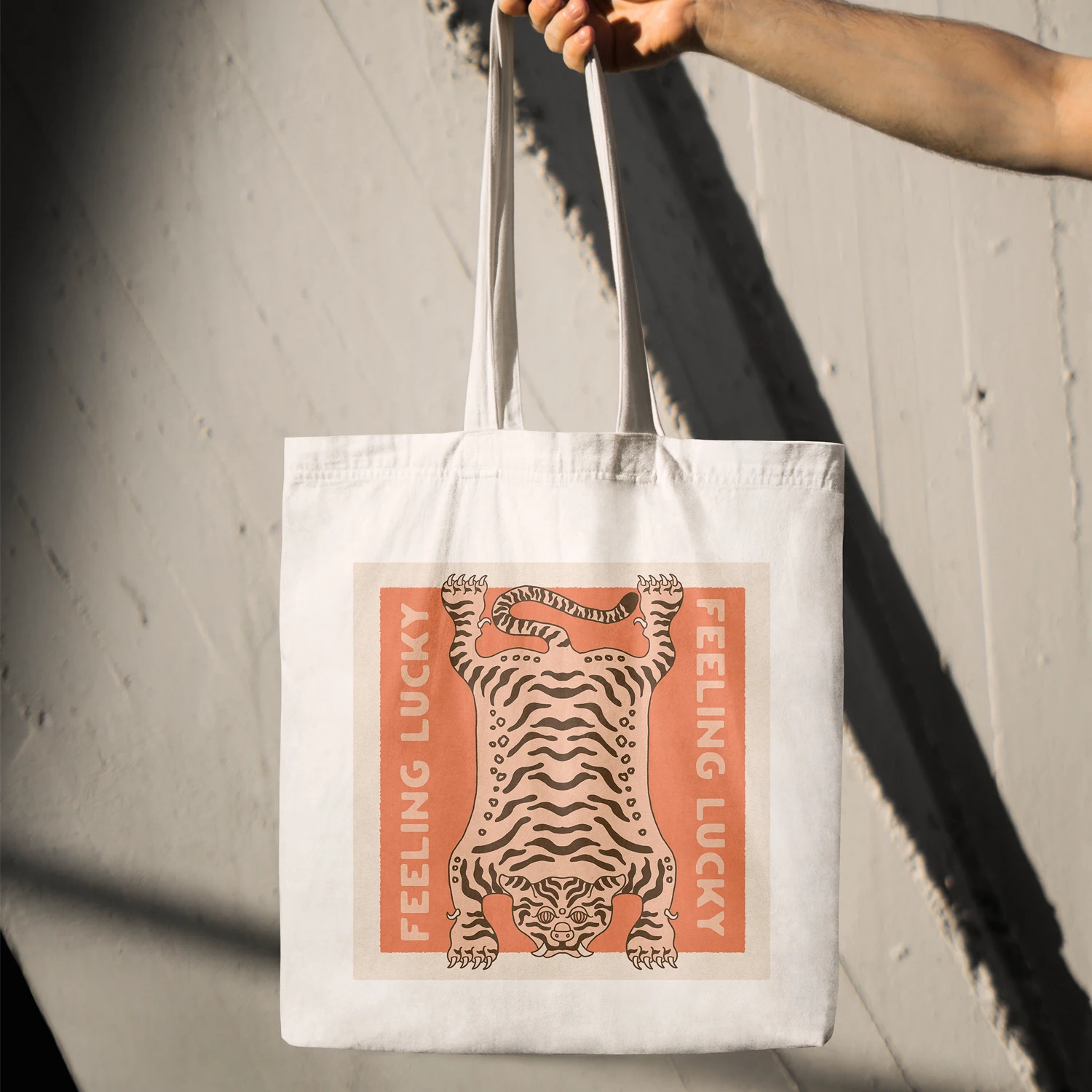 

Harajuku Art Shopping Bags Canvas Tote Bag Printed Cartoon Reusable Cloth Bag Feeling Lucky Handbag Shoulder Bags Custom