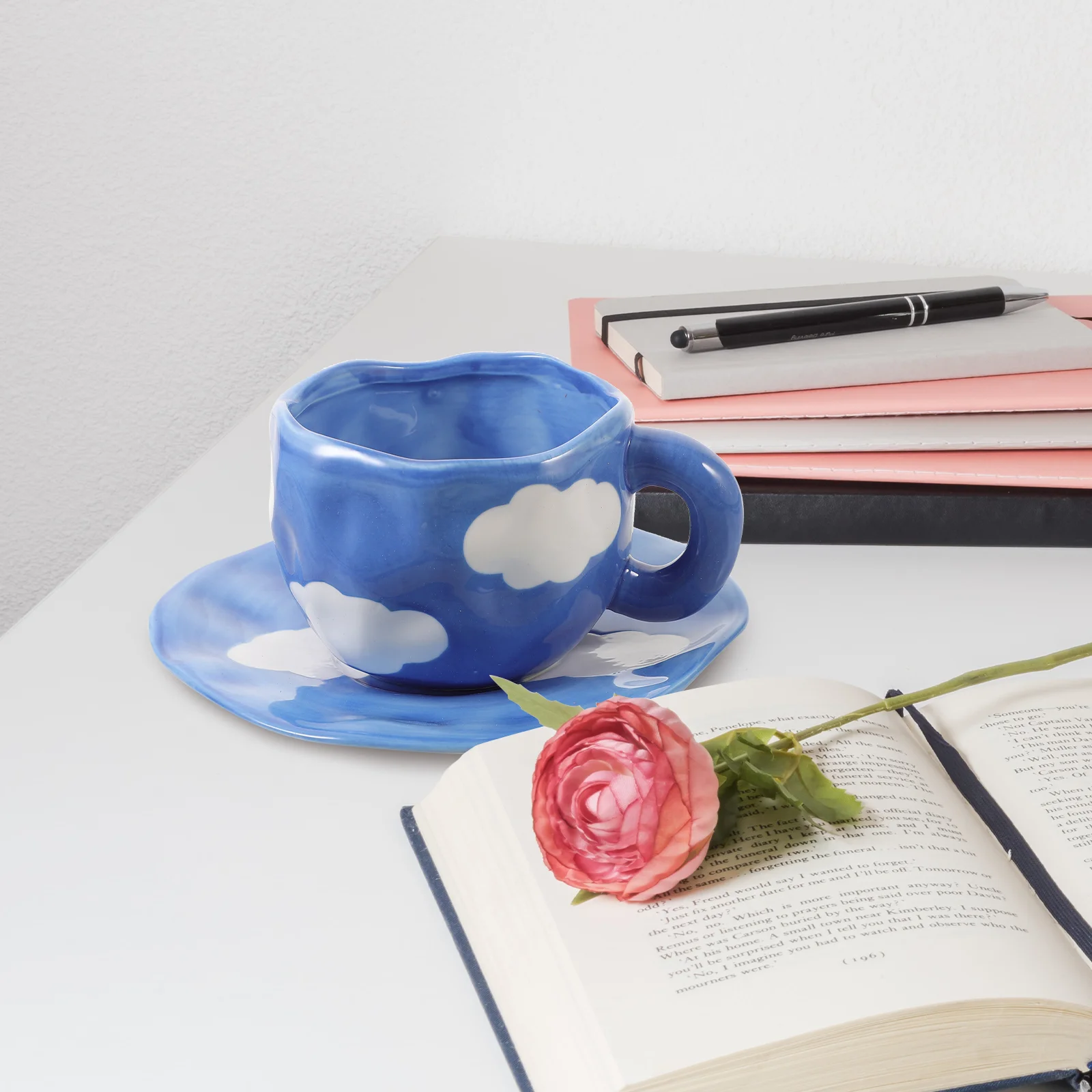 

Coffee Glasses Tea Cup Water Desktop Ceramics Porcelain Saucer Office Cartoon Mug Heat-resistant Milk