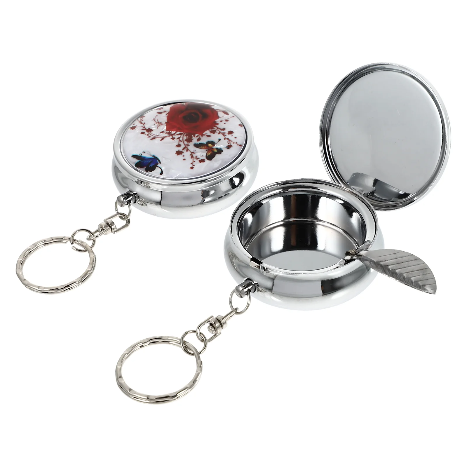 

Ashtray Mini Holder Metal Ash Case Keychain Box Outdoor Vehicle Car Pocketsnuffer King Sizecontainer Keyring Male Portable Tray