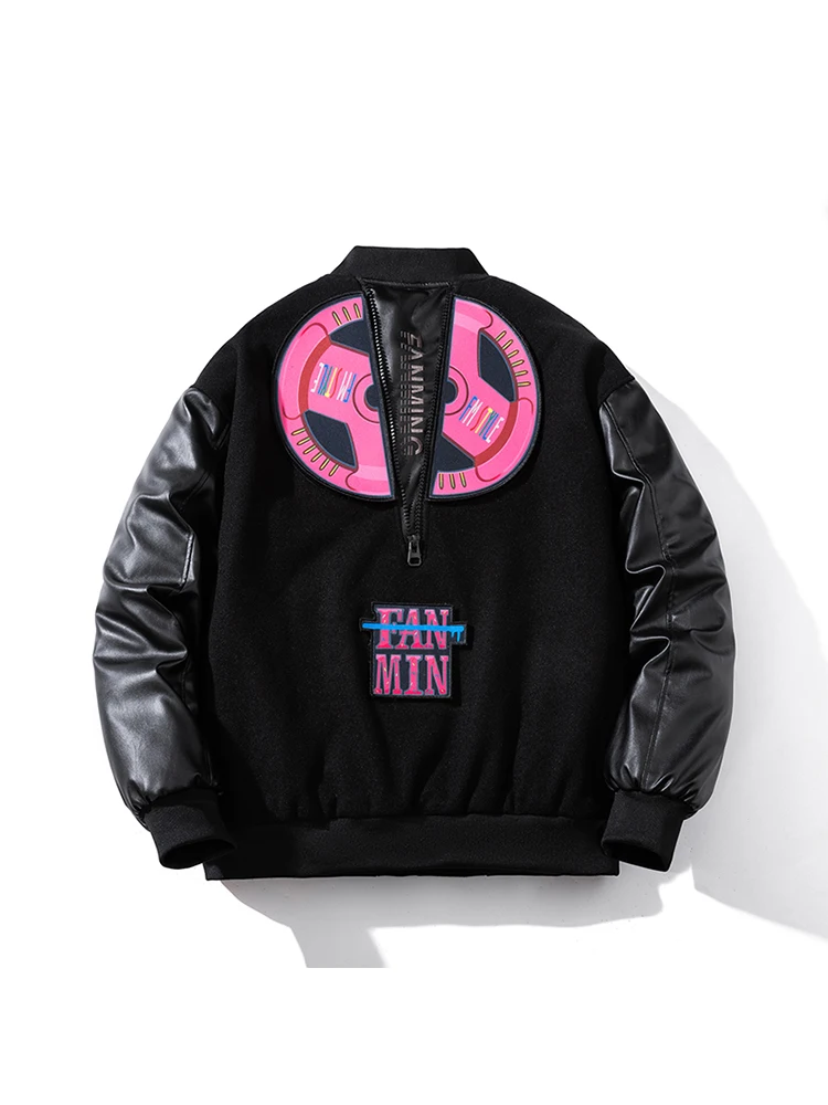 Американская главная улица Vibe Sle Шерстяная искусственная кожа с рукавами в стиле