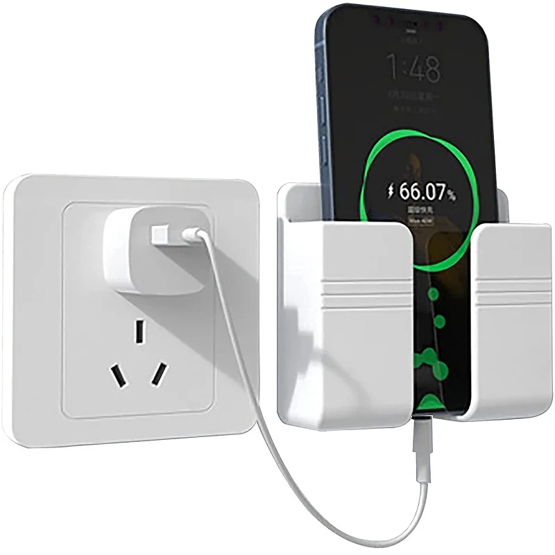 

Punch Free Wall Mounted Organizer Storage Box Remote Control Mounted Mobile Phone Plug Wall Holder Charging Multifunction hook