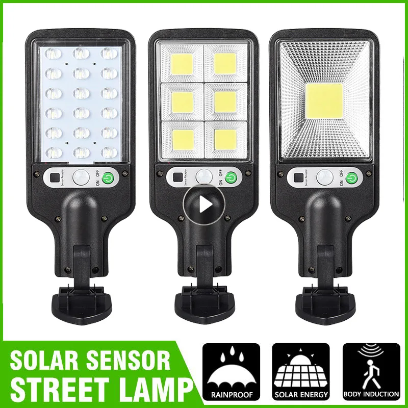 

LED Solar Lamp Motion Sensor Solar Street Lights With 3 Light Mode Outdoor Waterproof Remote Control Wall Lamps For Garden Patio