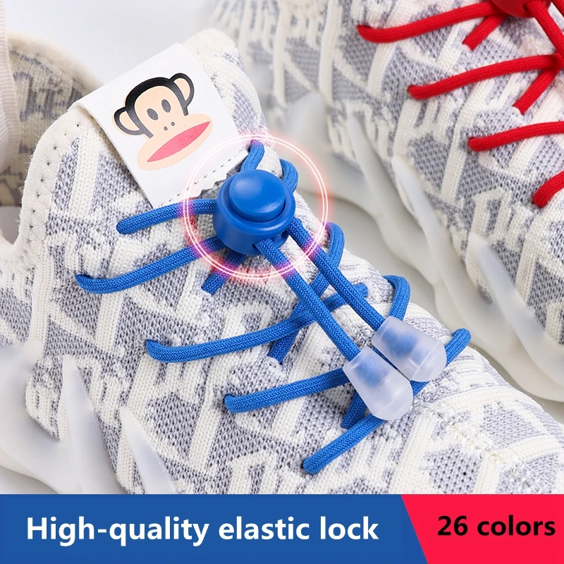 

Elastic Laces Sneakers Round Lock Shoelaces without ties Kids Adult Quick Shoe Laces Rubber Bands Lazy Shoeace Shoes Accessories