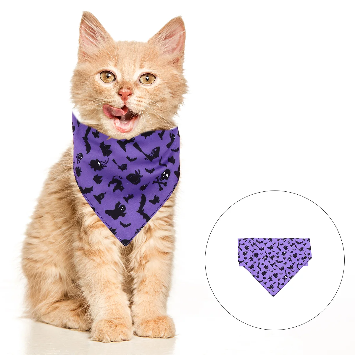 

2Pcs Dog Bandana Photo Props Polyester Cat Bandana Accessory Saliva Bibs