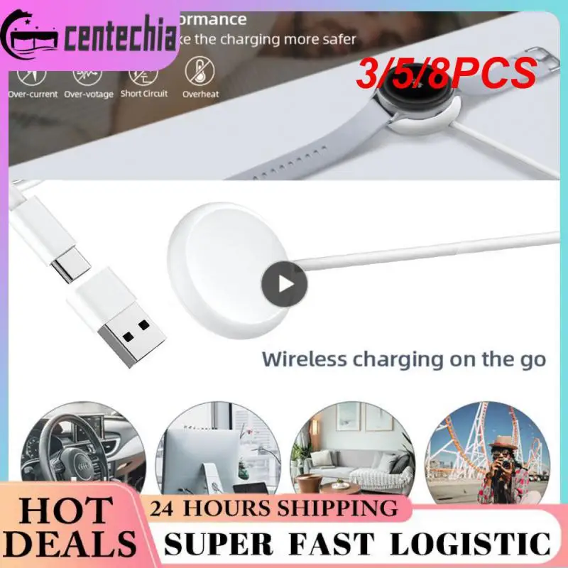 

3/5/8PCS Magnetic Wireless Charging Cable Charger Adapter Charger Bracket Smartwatch Dock Type C Base Cord Wire