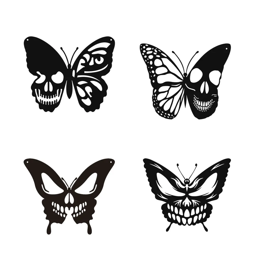 

Vibrant And Creative Butterflies And Skull Wall Art For Unique Decoration Not Deformed Gift Choice