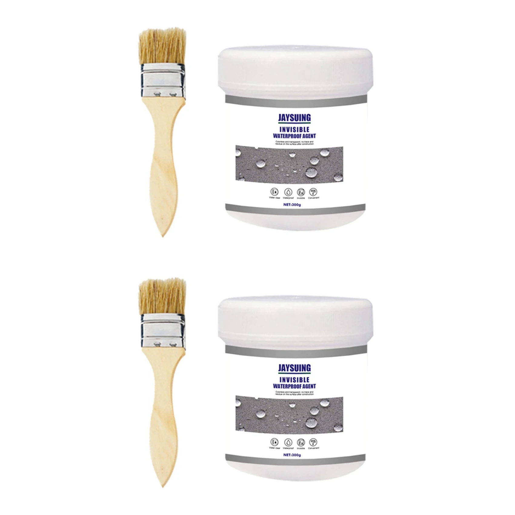 

2X Transparent Waterproof Glue Plus Brush Waterproof Leakproof Water-Based Sealant Anti-Leakage with Brush-A