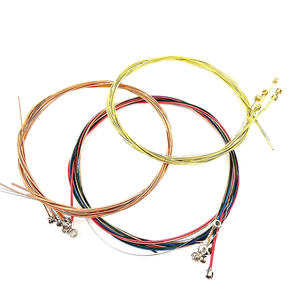 

1 Sets 6pcs Colorful Acoustic Guitar Strings Replacement High Quality String Universal Durable Stringed Instr Guitar Accessories