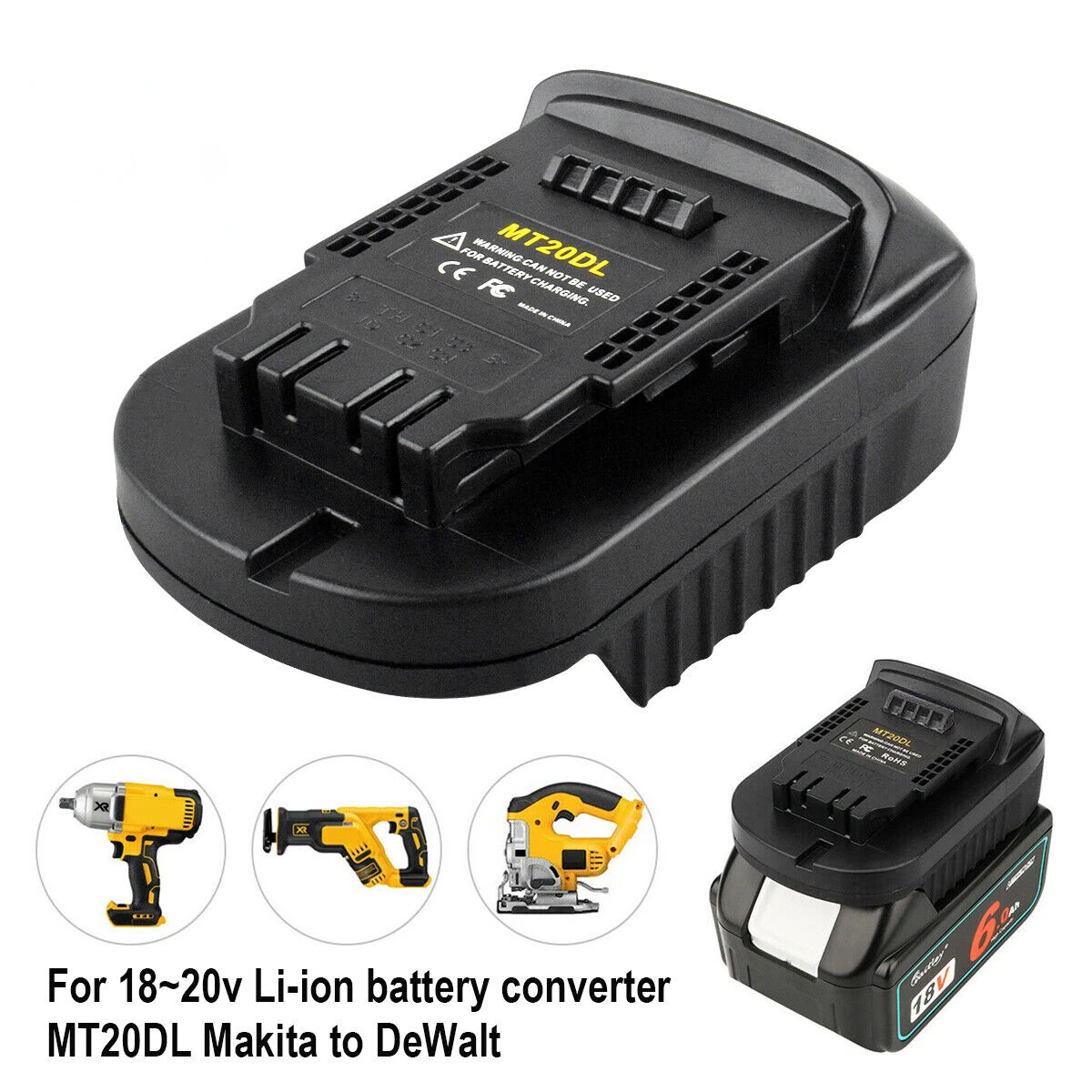 MT20DL Battery Adapter Convert for Makita 18V Li-ion Battery to for DeWalt 18V/20V Lithium-Ion Tool Battery Adapte enlarge