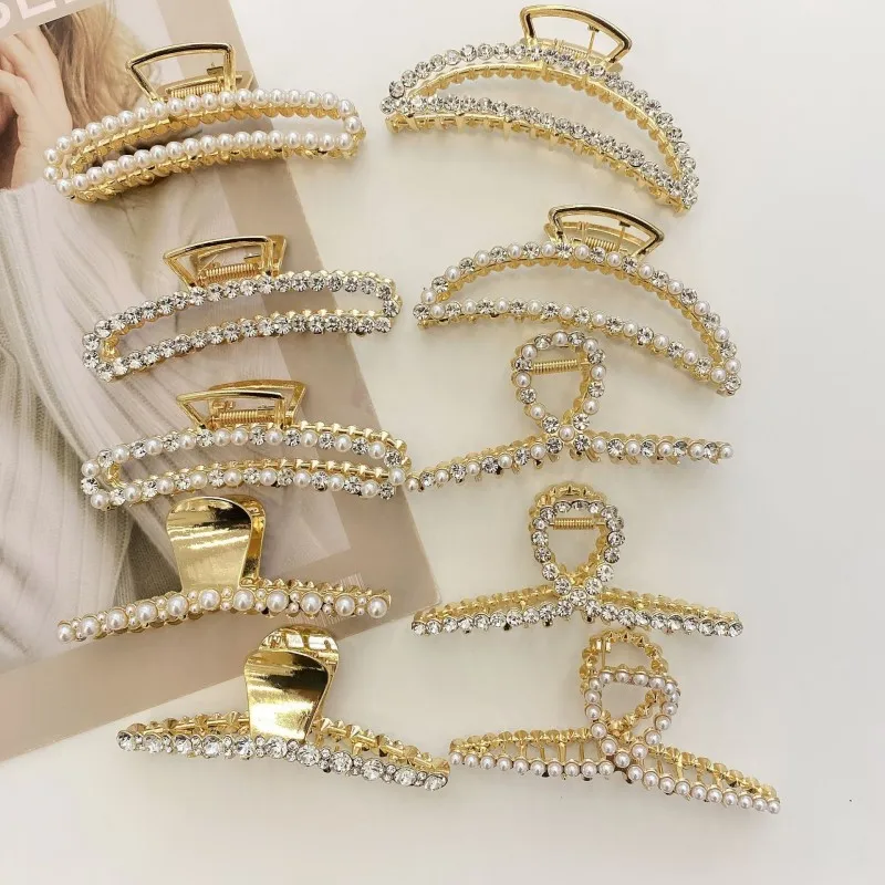 

Fashion Hair Clip Back Head Pearl Clip Simple Temperament Elegant Top Chuck Hair Large Ponytail Clip Female