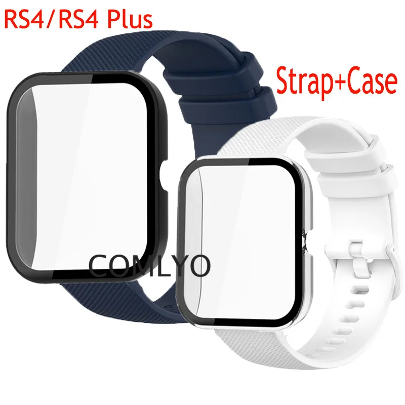 

For Haylou RS4 plus Smart Watch Case PC+Tempered Glass Screen Protector Cover Bumper Shell Cases Silicone Strap Soft Bracelet