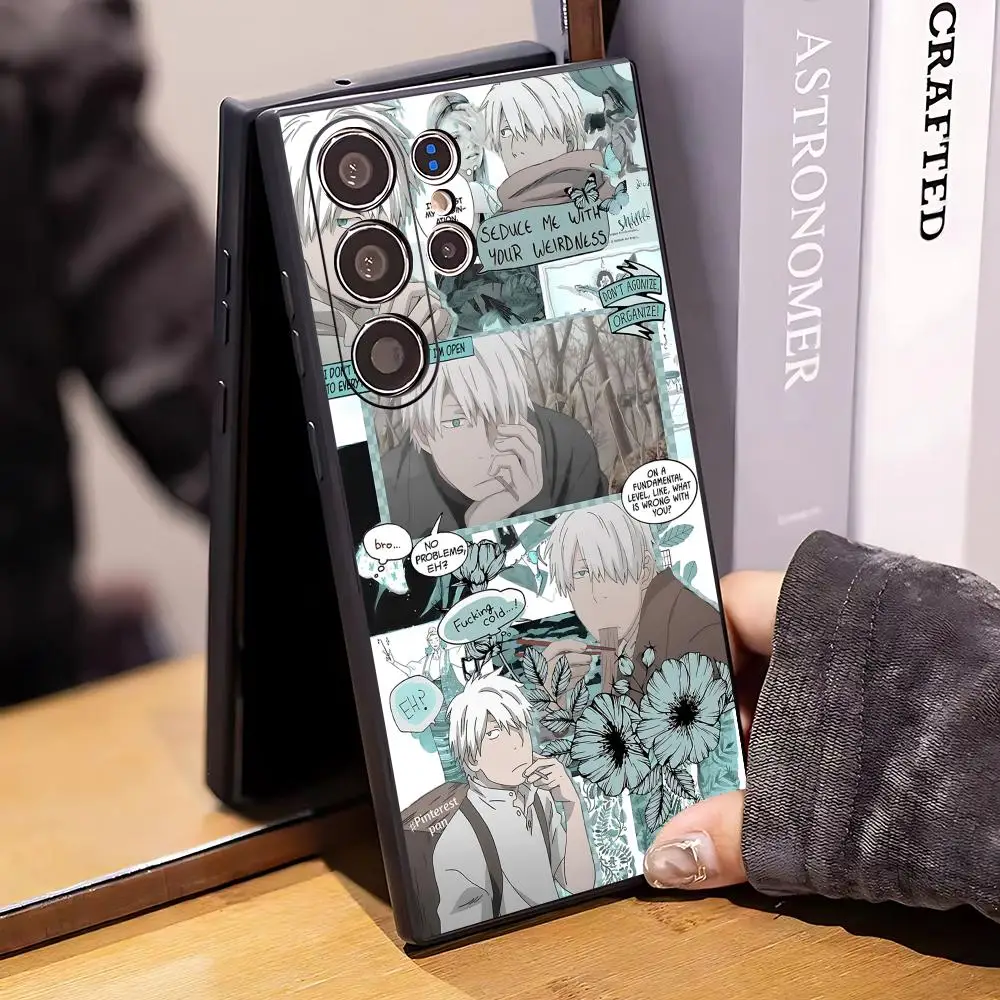 Фото Модный чехол для телефона с аниме-дизайном Mushishi для Samsung Galaxy S26 S25 S24 S23 S22 S21 Plus Ultra Fold A, мягкий, черный №4