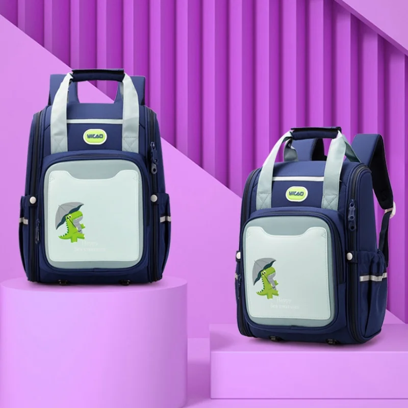 New Primary Students Children British Style Cute Cartoon Dinosaur Mermaid Backpacks Girl Boy Simple Large Schoolbags for Travel