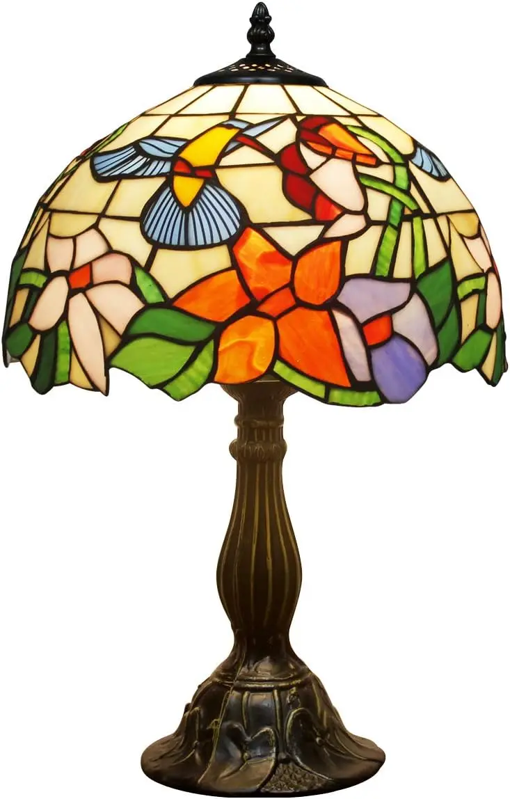 

Лампа из витражного стекла, стильная прикроватная лампа, настольная лампа для чтения, 12x12x18 дюймов, декор для спальни, гостиной, дома, офиса, серия S101 Pap