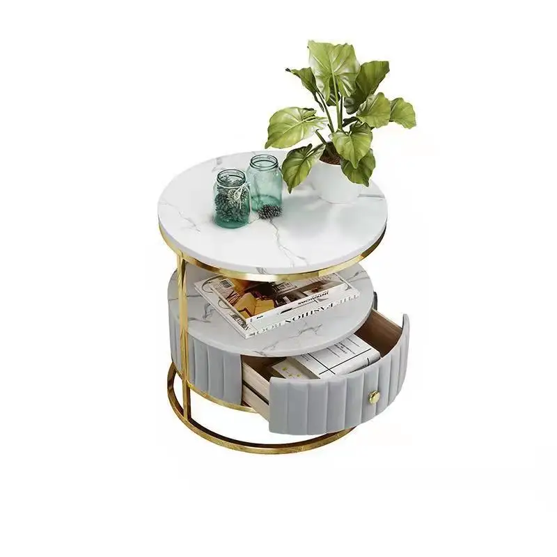 

Мрамор сланец прикроватный столик с ящиком для хранения, диван, маленький круглый стол, для спальни, отеля, роскошная мебель на заказ