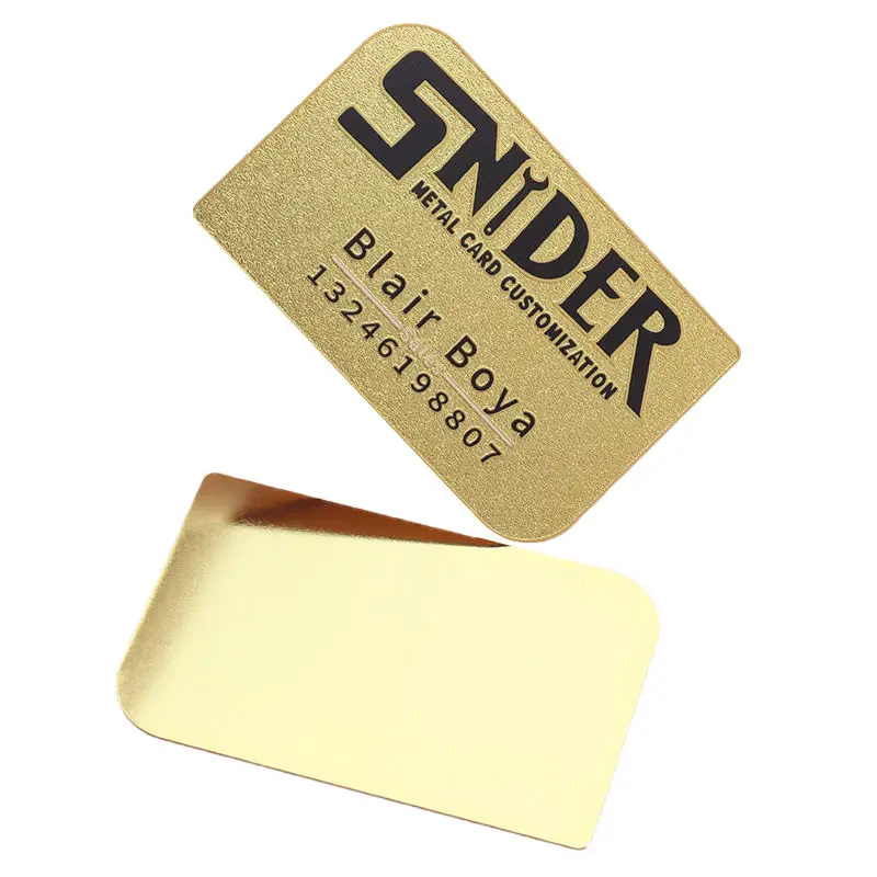 

Custom Stainless Steel Metal Luxury Visiting Card Matte Black Metal Vip Member Laser Engraving Metal Business Card with Logo