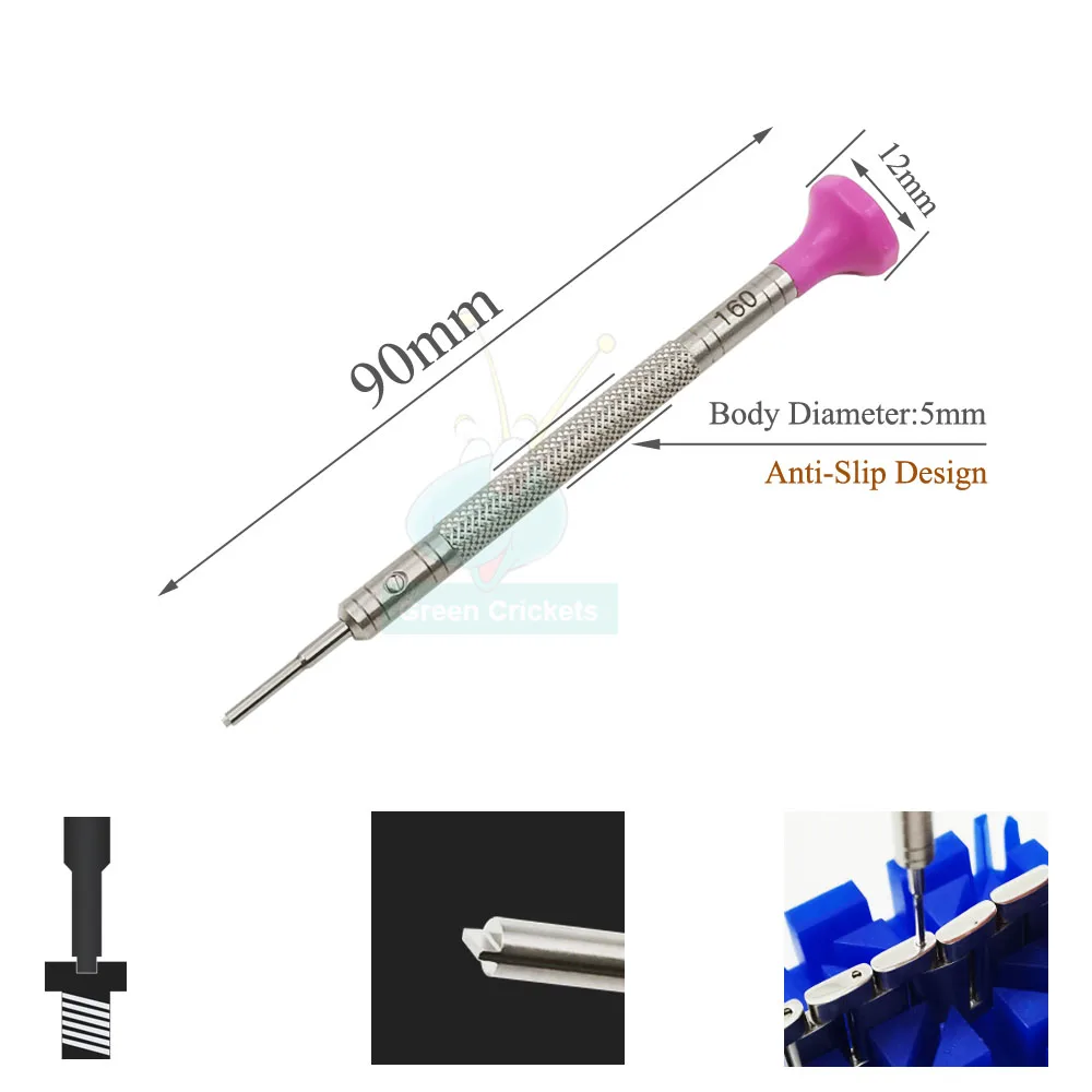 T Shaped Blade Handle Watch Screwdriver Tool For RLX Stainless Steel Strap Adjusting 0.8/1.0/1.2/1.4/1.6/1.8