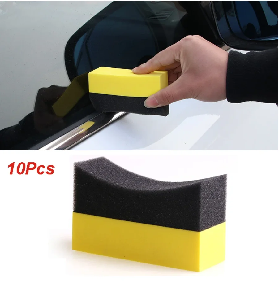 

5/10Pcs Car Tire Sponge Wax Applicator Pads Premium Grade Sponge Microfiber Applicator Shine Color Polishing Car Cleaning Tools