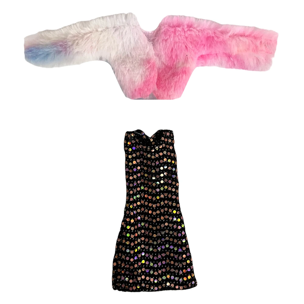 NK 1 Set Casual Outfits For 1/6 Doll Fashion Shawl+ Black Skirt Barbie Clothes Modern Costume Dolls Accessories Toy - купить по