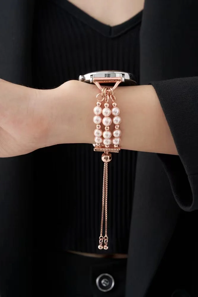 Pearl Lady Band for Samsung Galaxy watch 4 Clas 42mm 46mm Lady Strap for Samsung Galaxy watch3 41/45mm Link Huawei GT2 42/46mm