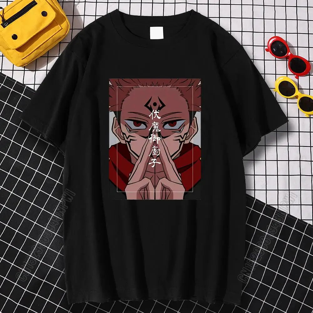 

Yuji Itadori Jujutsu Kaisen Print T Shirts Woman Man Oversized Loose Casual Tops Summer 100% Cotton Harajuku O Neck T-Shirts