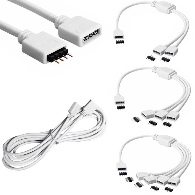 

Led grow Wire 4Pin 5Pin Interface 1m 2m 3m 5m Female Conector Light Strip Extension Cable RGB/RGBW Light 1to 2 3 4 Splitter wire