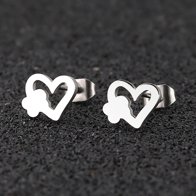 FairLadyHood золотые серьги-гвоздики в форме сердца для женщин женские серьги модные