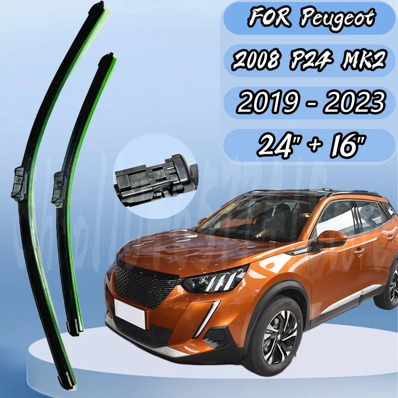 

Комплект щеток переднего стеклоочистителя для Peugeot 2008 P24 MK2 2019-2023 Щетки для лобового стекла 24 "16" Бесшумное обновление