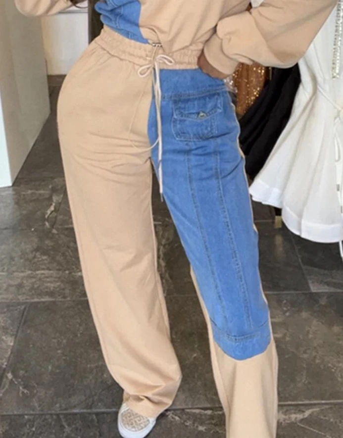 Athleisure комплект из 2 предметов женский наряд с круглым вырезом и длинными рукавами