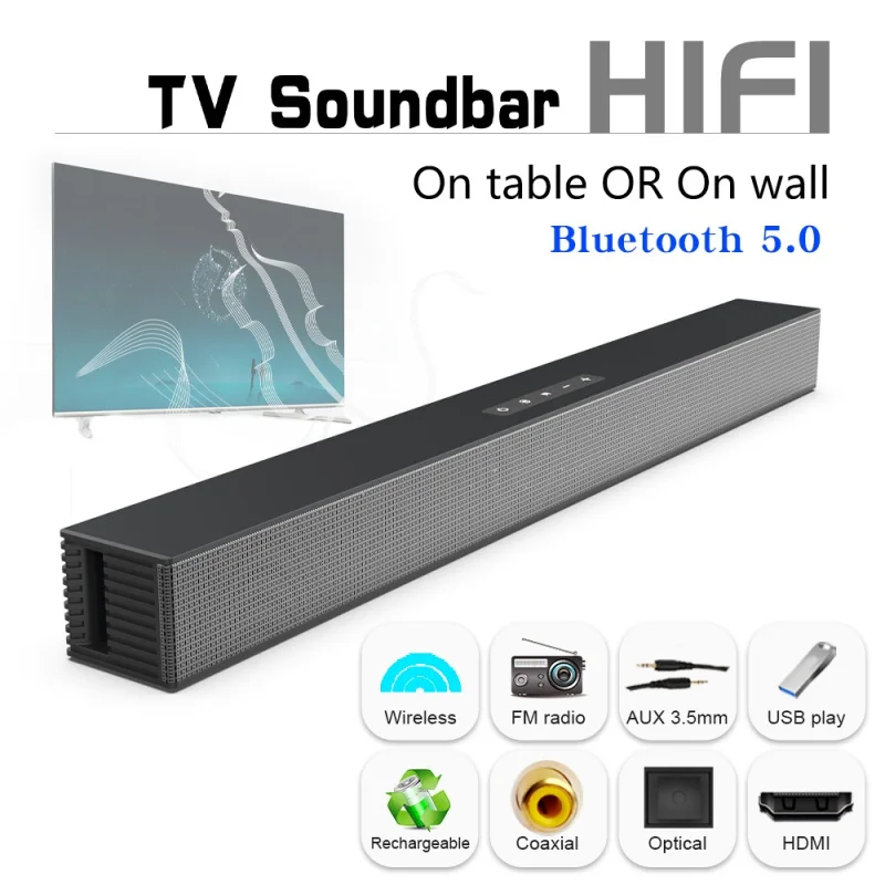 

Звуковая панель для телевизора, 40 Вт, HiFi динамик, звуковая панель для домашнего кинотеатра, Bluetooth-совместимая колонка с поддержкой оптического HDMI-совместима с SAMSUNG TV