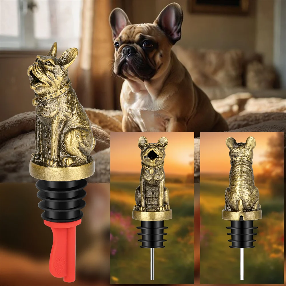 Милый французский бульдог бутылка для вина пробка бутылки шампанского напитков