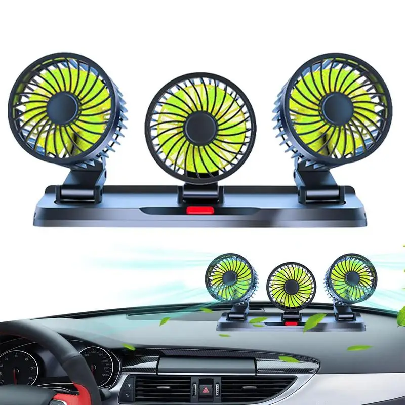

Car Fan Car Cooling Fan Auto Fan Quiet Strong Wind Vehicle Fan With 3 Adjustable Speeds For Sedan Boat RV Golf Cart Van Truck