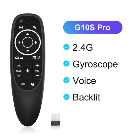 Голосовой пульт дистанционного управления G10S/G10S Pro BT 2,4G Беспроводная воздушная мышь с гироскопом ИК-обучение для Android TV Box PC