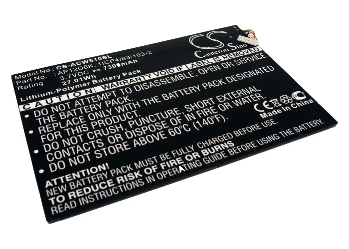 

CS 7300mAh/27.01Wh battery for Acer Aspire P3-171-3322Y2G06as,P3-1715333Y2G12as,Iconia Tab A3,Tab A3-A10,Tab P3-171