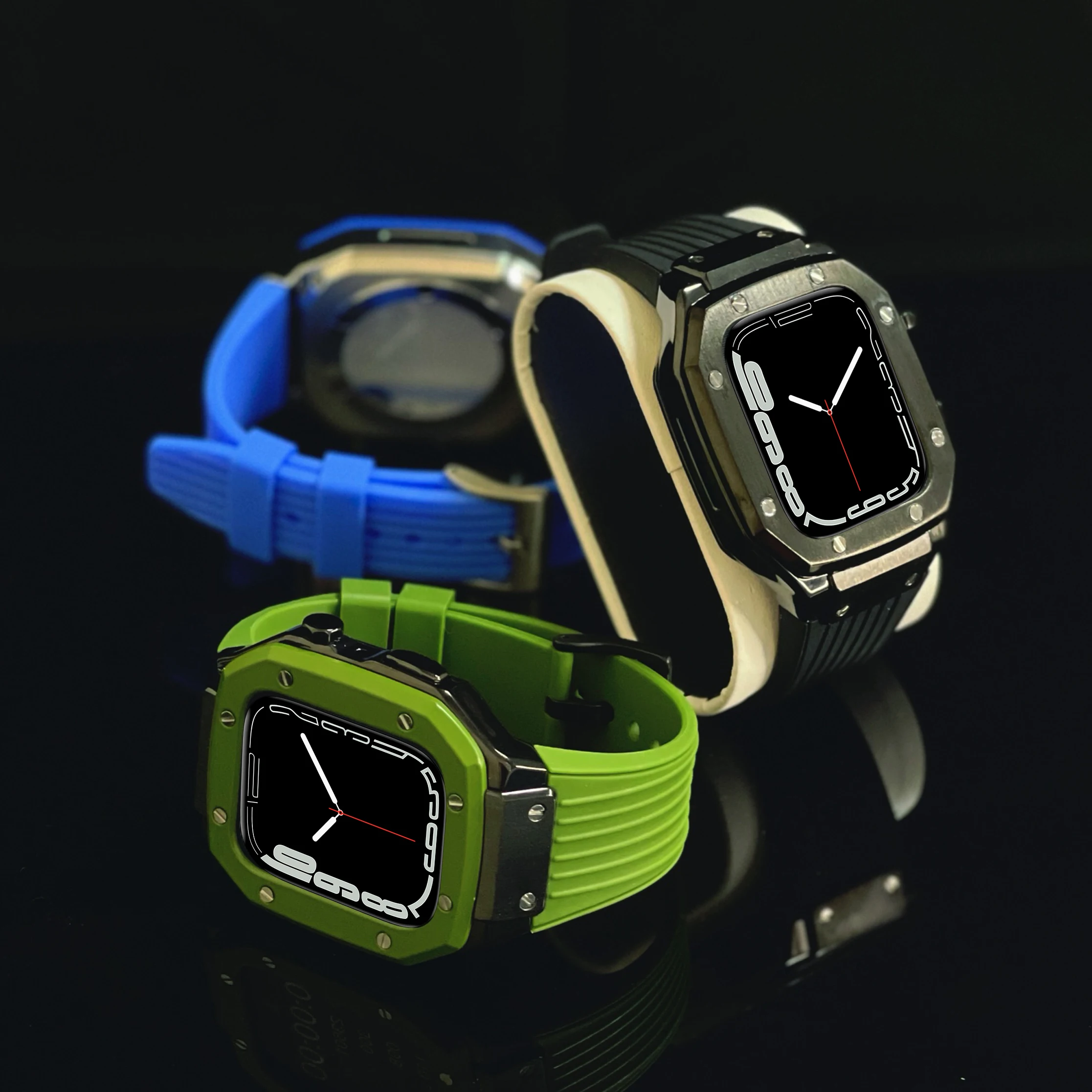 Металлический чехол для часов Apple Watch 7 45 мм защитный iWatch SE 6 5 44 Роскошный комплект