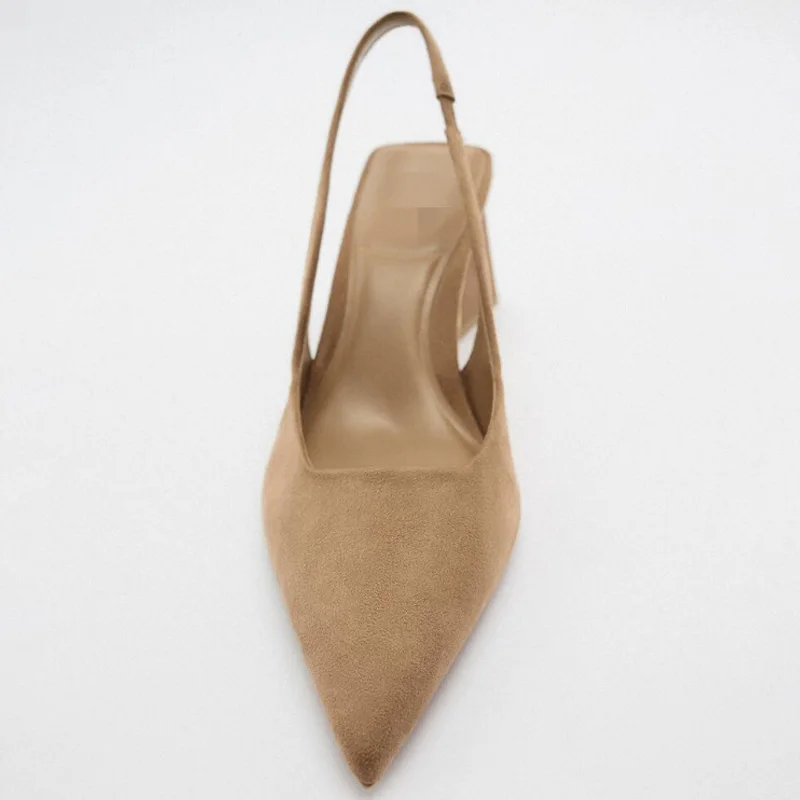 TRAF Black Heeled Heels Women Pumps 2022 Office Lady Heels Pointed Toe Mules Elegant Party Female Pumps Luxury Brand Woman Shoe