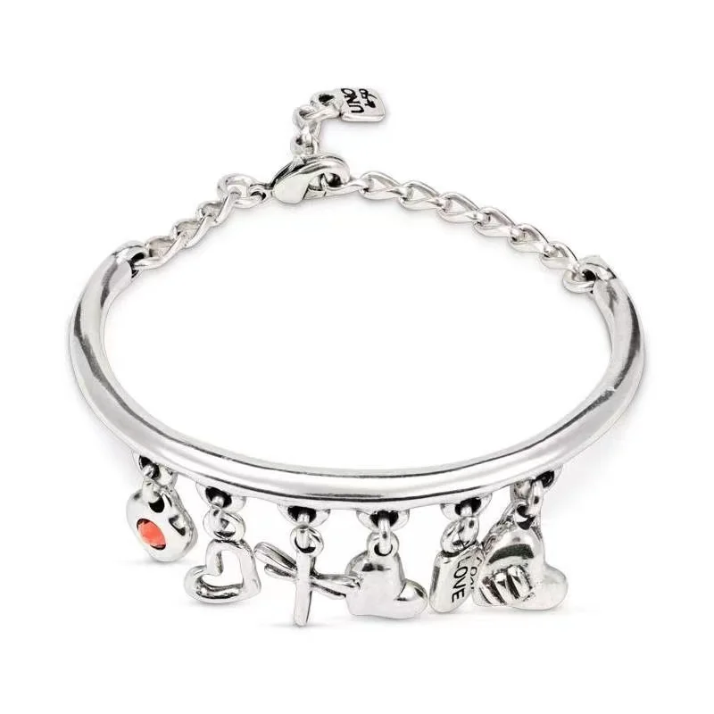2023 unode50 Exquisite Fashion Electroplated 925 Silver Deluxe Exquisite Hanging Pieces Women's Bracelet Romantic Holiday Gift