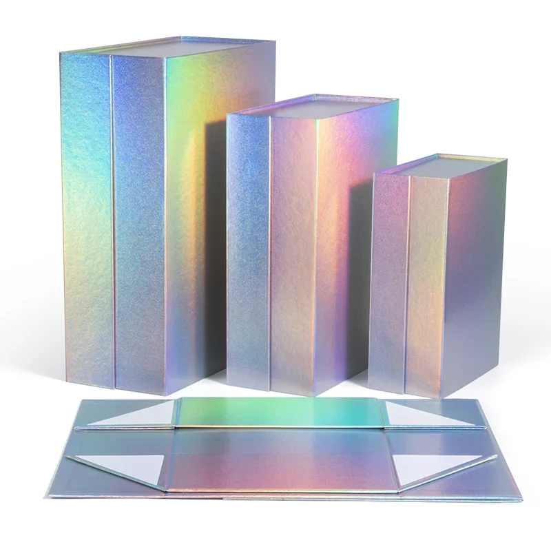 Magnetic Gift Boxes With Lid  Holographic Gift Box Portable Carton For Christmas Valentine's Day
