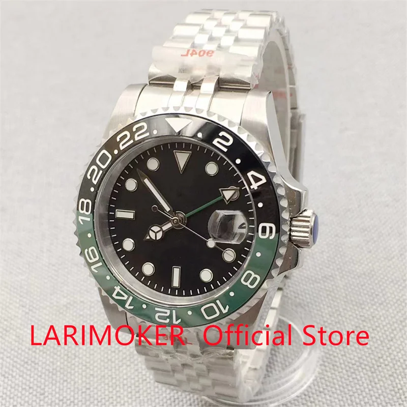 LARIMOKER 40mm NH34A(GMT) DG3804(GMTt) Automatic Men Watch Jubilee Bracelet Sapphire Glass10ATM waterproof 10ATM waterpro - купить по