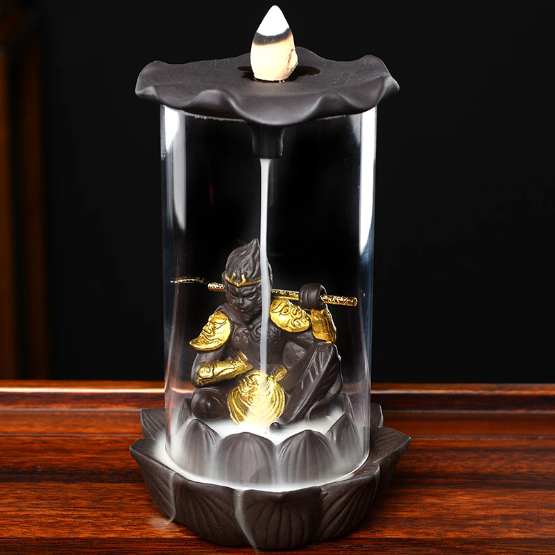 

Масляная курильница с обратным потоком Agarwood Glass, антикварная креативная курильница, водопад, китайский encennight, домашний декор GXR40XP