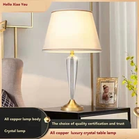 american light luxury full copper crystal table lamp ins modern cozy decorative desk lamp beside bed reading light