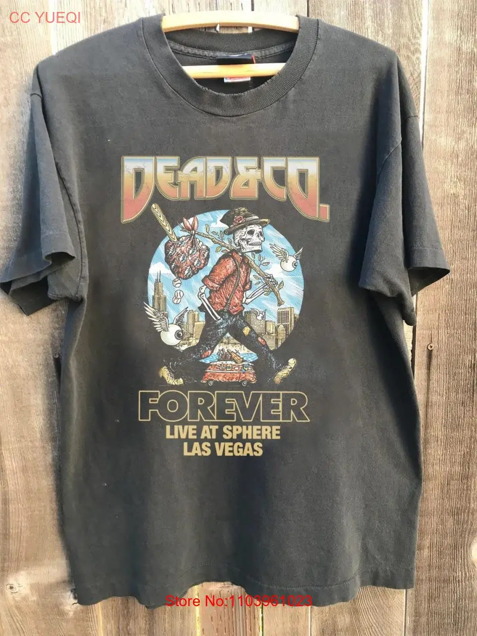 Летняя футболка AN32518 с надписью Dead and Company последняя модель 2024