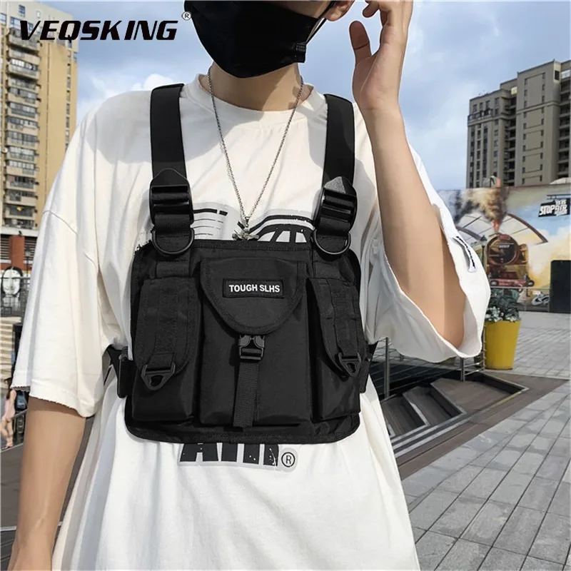

Нейлоновая нагрудная сумка с несколькими карманами, Мужская тактическая жилетка в стиле хип-хоп унисекс, легкая уличная одежда