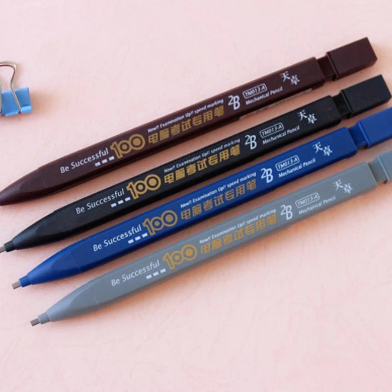 

2B Holder Exam Mechanical Pencil 6Pcs Pencil Refills Office Supplies Exam Accessory Pencil With Eraser