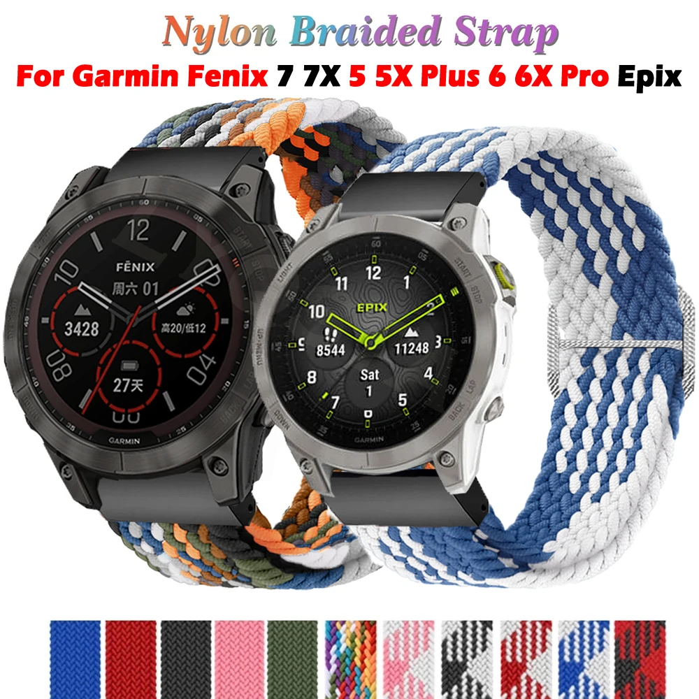 

Ремешок для наручных часов, нейлоновый быстросъемный браслет для Garmin Fenix 6X 6 Pro 5X 5 Plus Epix Easyfit Fenix 7 7X Smartwatch Correa, 22 26 мм