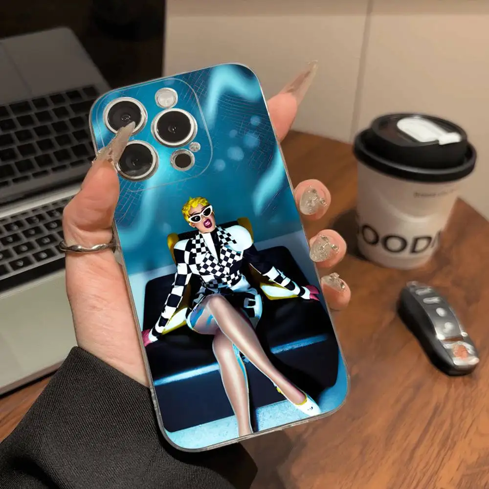 Фото Прозрачный противоударный чехол Singer C-Cardi B для iPhone 17 Air 16 Pro Max 15 14 13 12 11 Plus №2